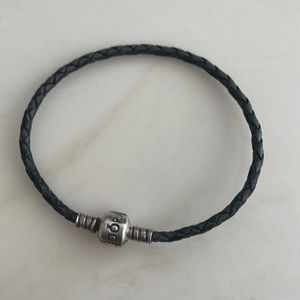 Pandora gray leather bracelet